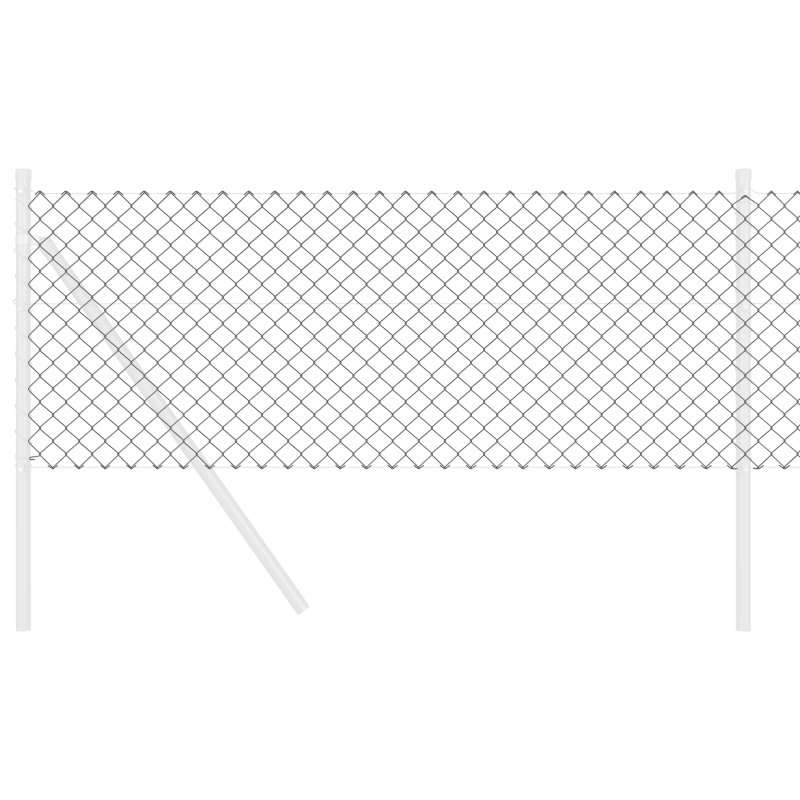 Kettenzaun Grau 0.4x10 m Stahl