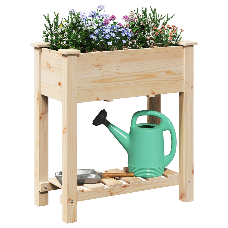 Gartenpflanzer mit Gittern 71x37x76 cm aus massivem Kiefernholz