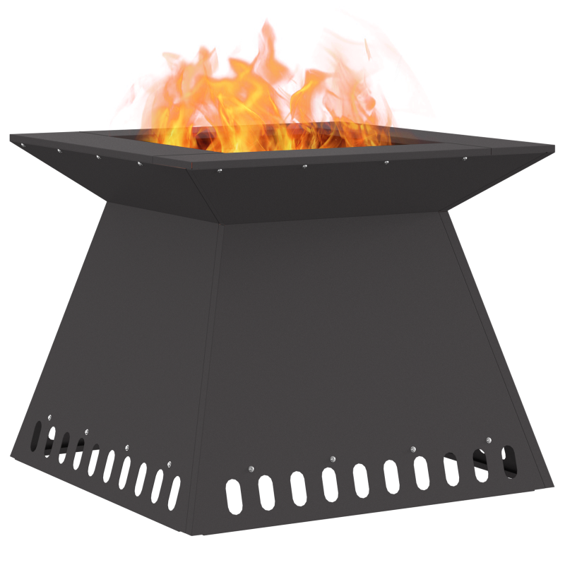 Feuerstelle Schwarz 60x60x50 cm Stahl