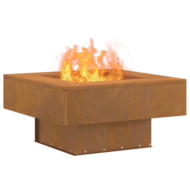 Feuerstelle Quadrat 60x60x30 cm Wetterstahl