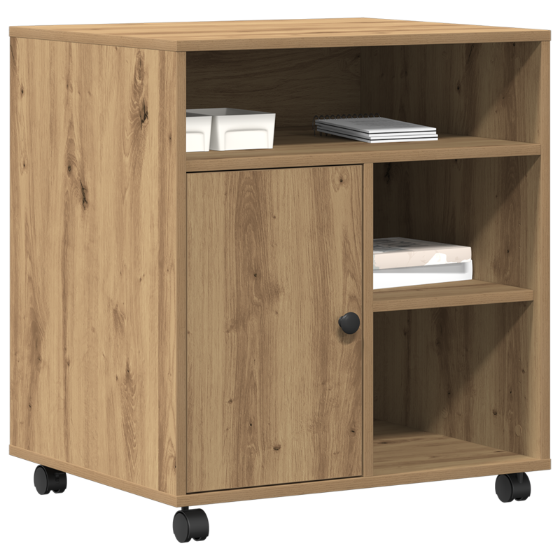 Druckerstand mit Rädern Artisan Eiche 60x50x67 cm