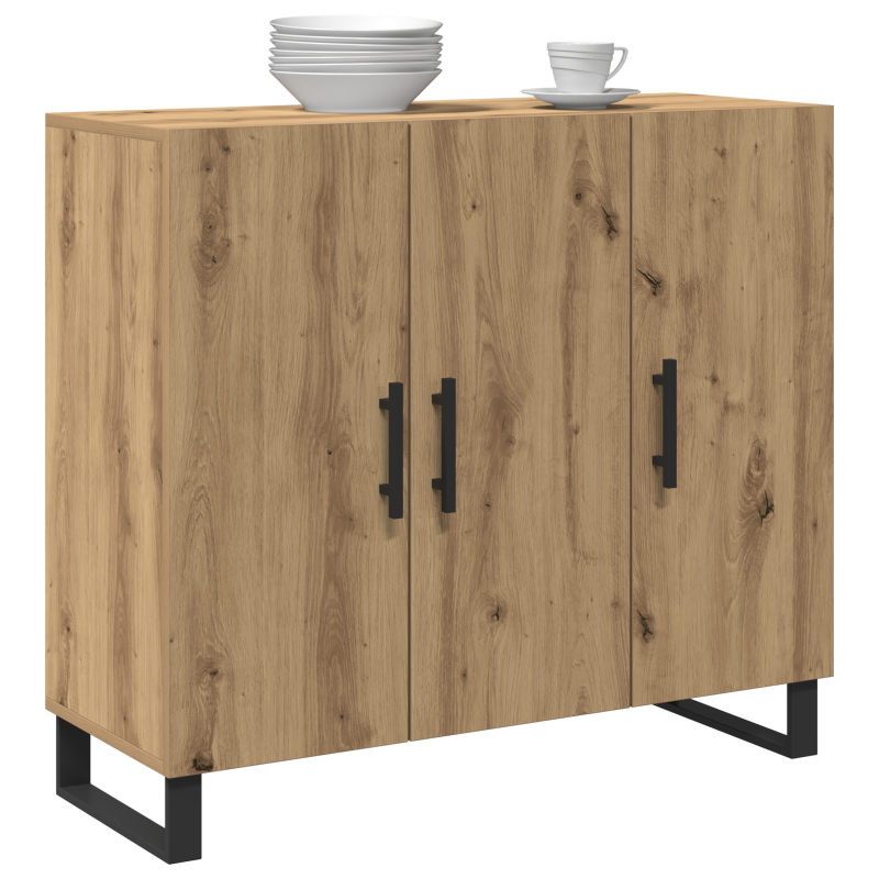 Sideboard mit 3 Türen Artisan Eiche 90x34x80 cm Holzwerkstoff