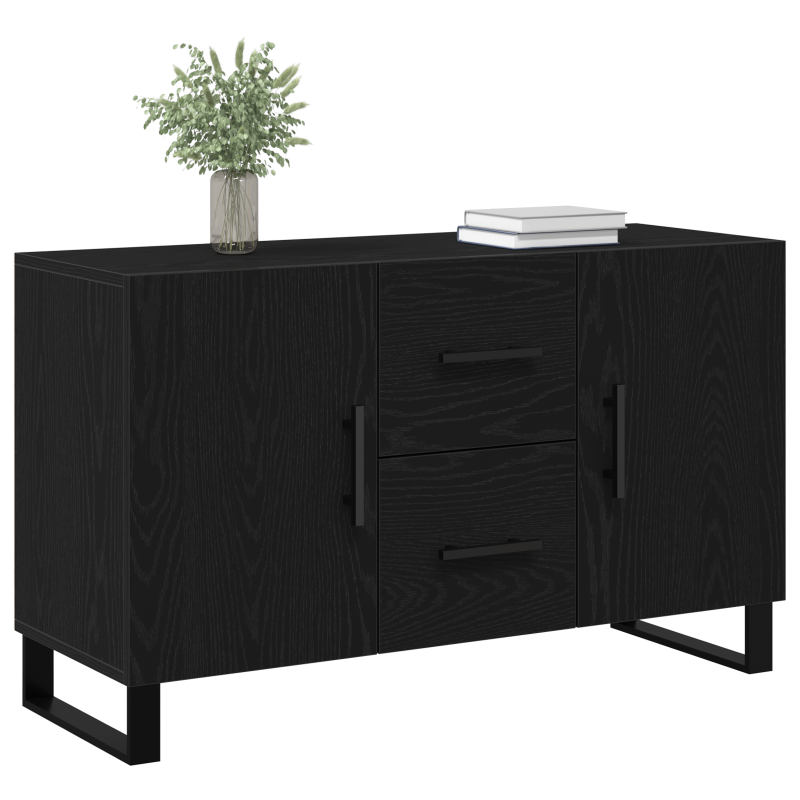 Sideboard Schwarz Eiche 100x36x60 cm Holzwerkstoff