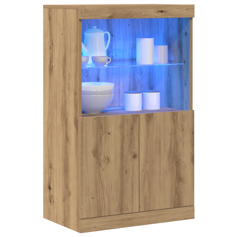 Sideboard mit LED-Lichtern Artisan Eiche 60x37x100 cm