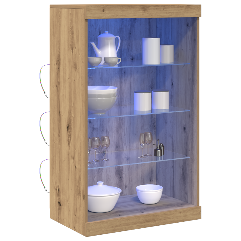 Sideboard mit LED-Lichtern Artisan Eiche 60,5x37x100 cm
