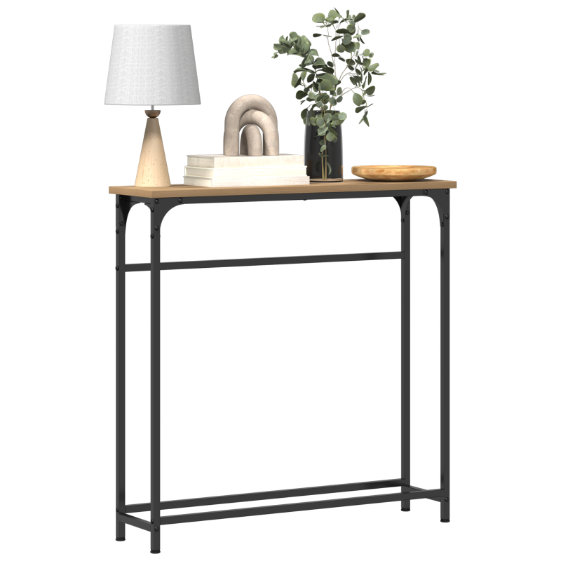 Konsolentisch Artisan Eiche 75x19,5x75 cm aus Holzwerkstoff und Stahl