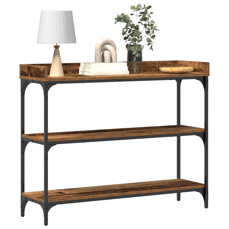 Konsolentisch Alte Eiche 100x30x80 cm Ingenieusholz und Stahl
