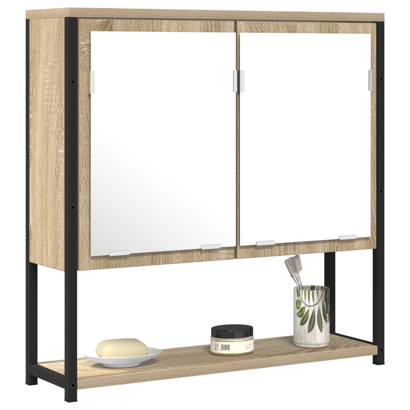 Badspiegelschrank Sonoma Eiche 60x16x60 cm aus Holzwerkstoff