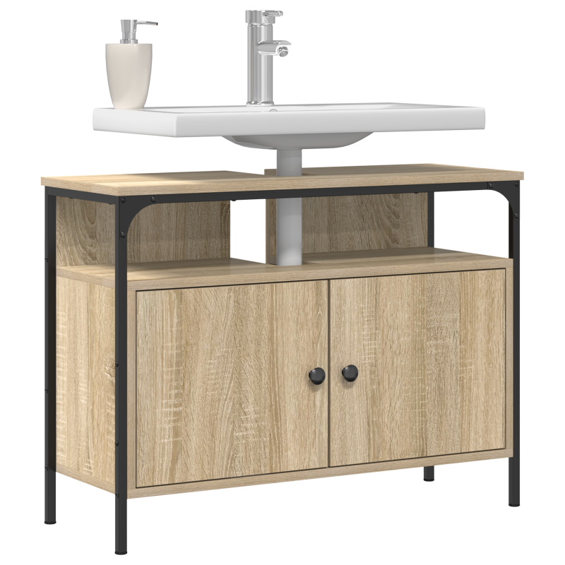 Waschbeckenunterschrank Sonoma Eiche 80x30x60 cm Spanplatte