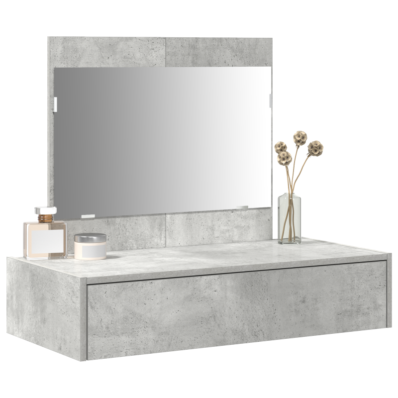 Wandhängender Schminktisch Beton Grau 83x40x70 cm