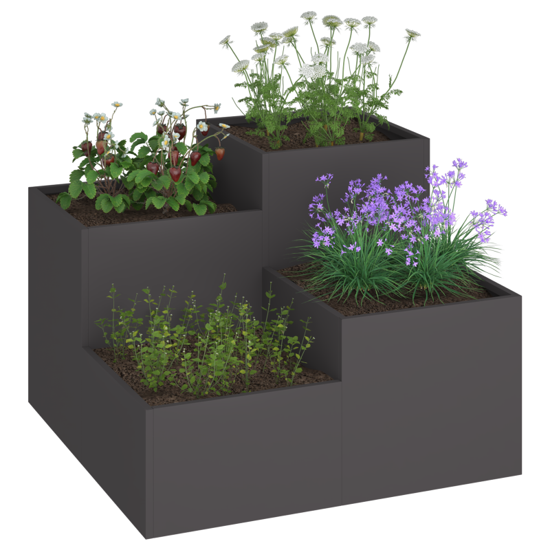 Gartenpflanzgefäß 100x100x60 cm Schwarzstahl