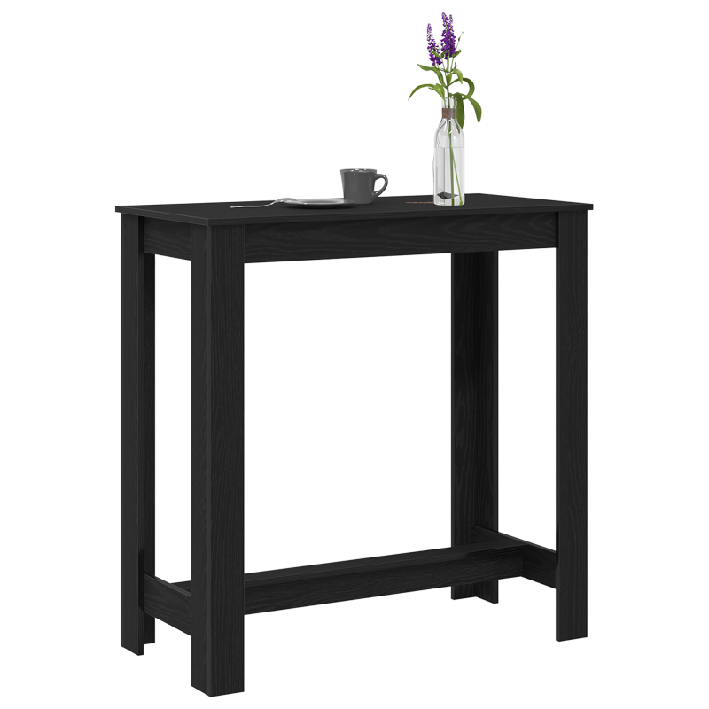 Bartisch aus schwarzem Eichenholz 102x50x103,5 cm aus Ingenieurholz