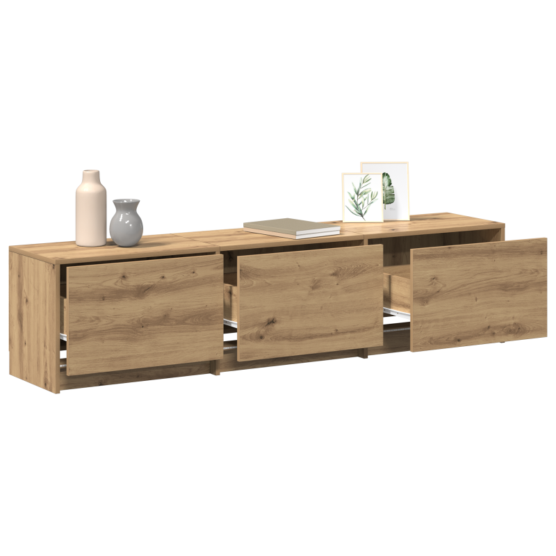 TV-Schrank mit LED Artisan Eiche 165x34x40 cm Holzwerkstoff