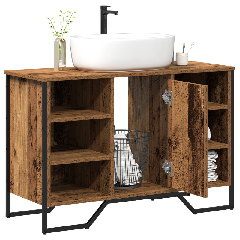 Waschbeckenschrank Altes Holz 91x35x60 cm Holzwerkstoff
