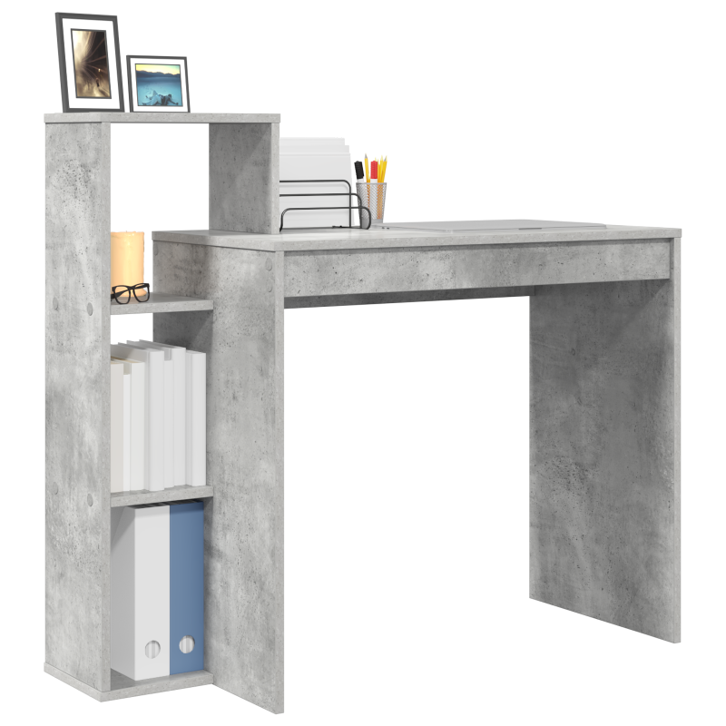 Schreibtisch Grau-betoniert Laminat, Holzwerkstoff Standard