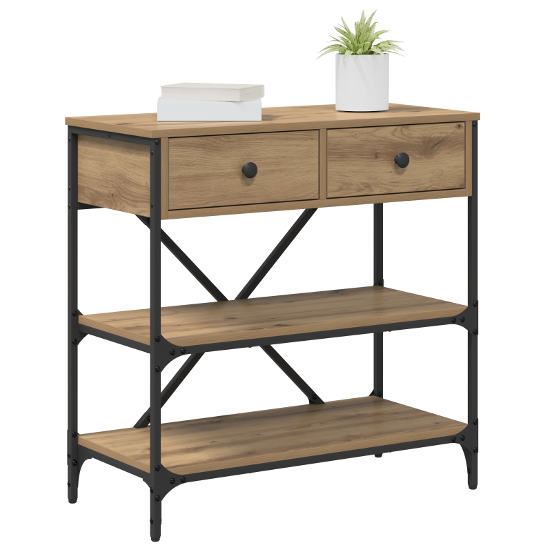 Konsolentisch Massivholz Eiche 75x34,5x75 cm Holzwerkstoff