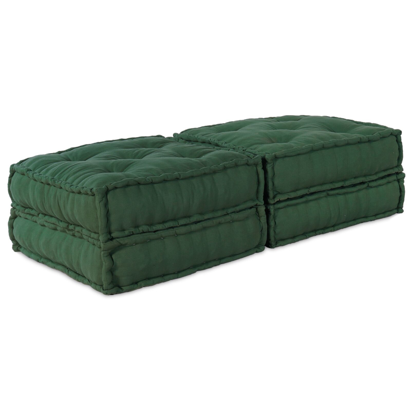 Modulare Poufs 2er Set Grüner Stoff