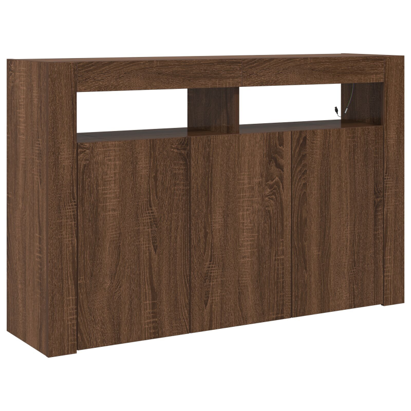 Sideboard Braune Eiche Verarbeitetes Holz 116 x 30 x 75 cm
