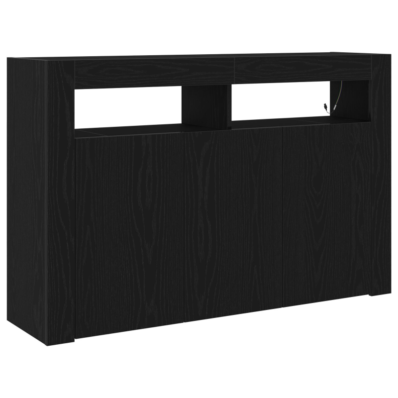 Sideboard Schwarz Eiche Technisches Holz 116 x 30 x 75 cm