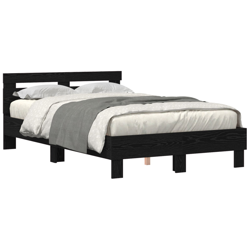 Eichenbettgestell Schwarze Eiche Holzwerkstoff 135 x 190 cm