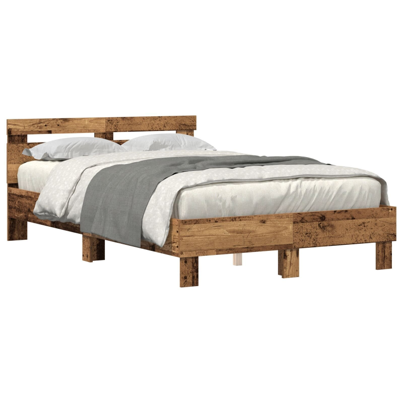 Bettgestell aus Holzwerkstoff Alte Holzoptik Holzwerkstoff