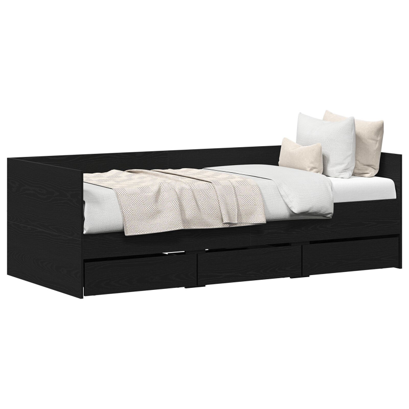 Daybed Schwarze Eiche Spanplatten 90 x 190 cm Langlebig Daybed