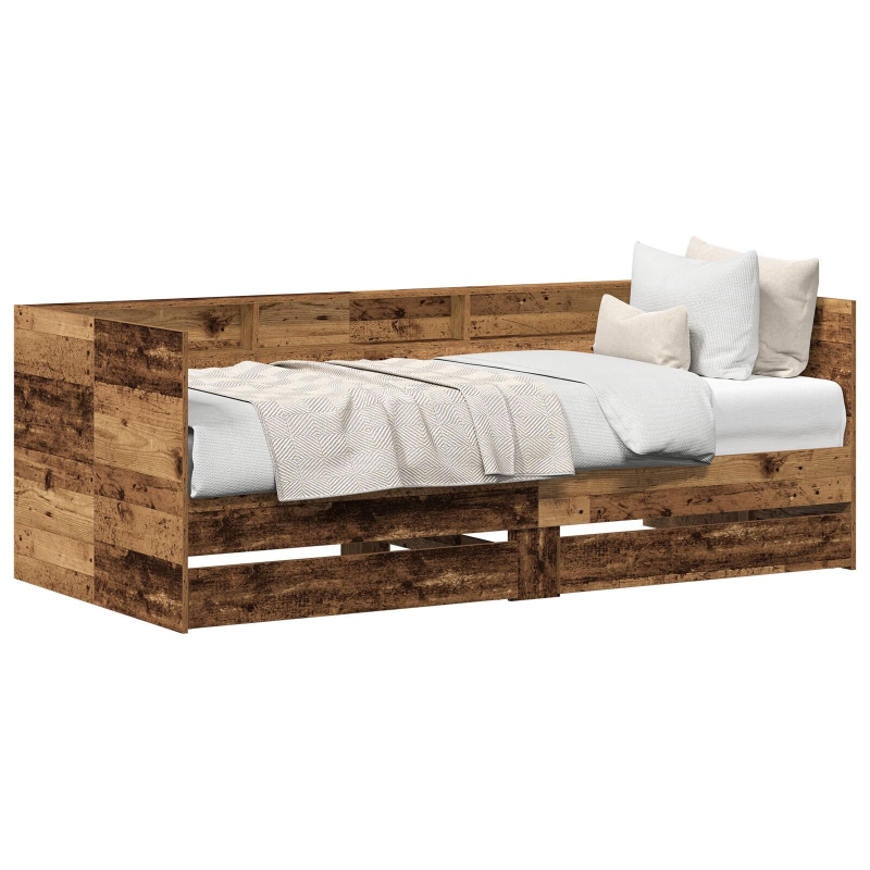 Tagesbett mit Schubladen Altholz Holzwerkstoff 90 x 200 cm