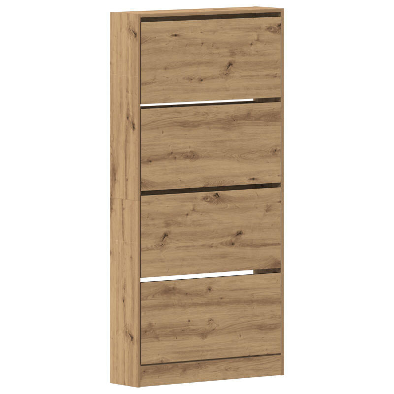Schuhschrank Handwerkliche Eiche Holzwerkstoff 80 x 21 x 163.5 cm