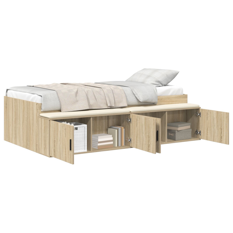 Stauraum-Bettgestell Sonoma Eiche 90x190 cm