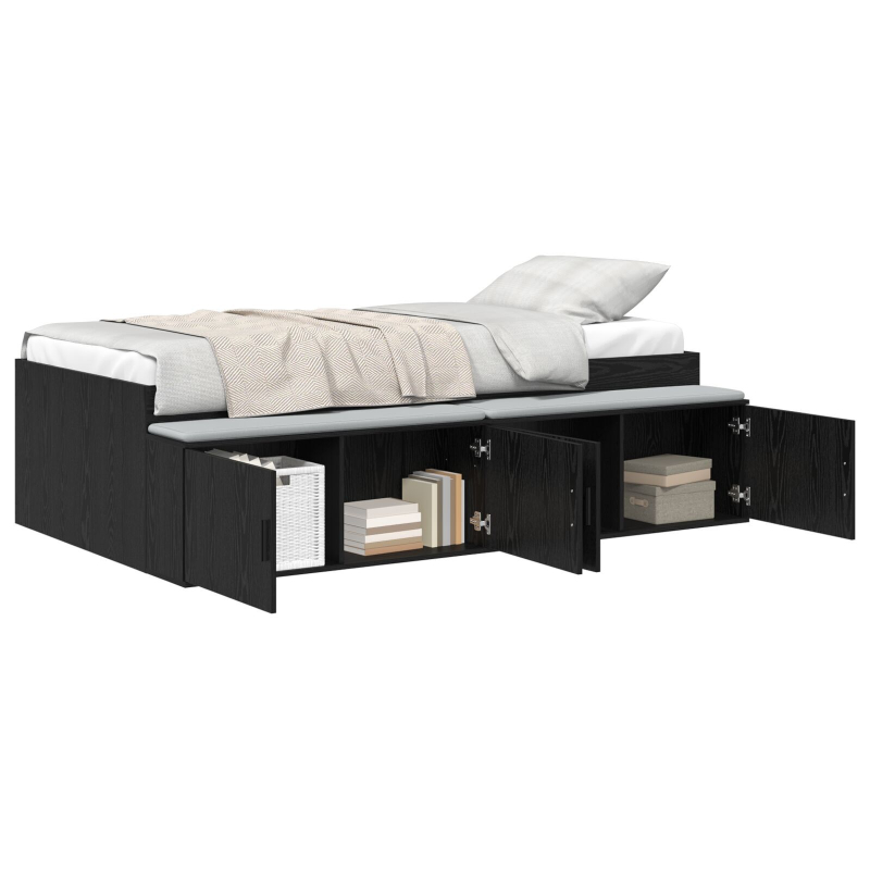 Stauraumbettgestell Schwarze Eiche 75x190 cm