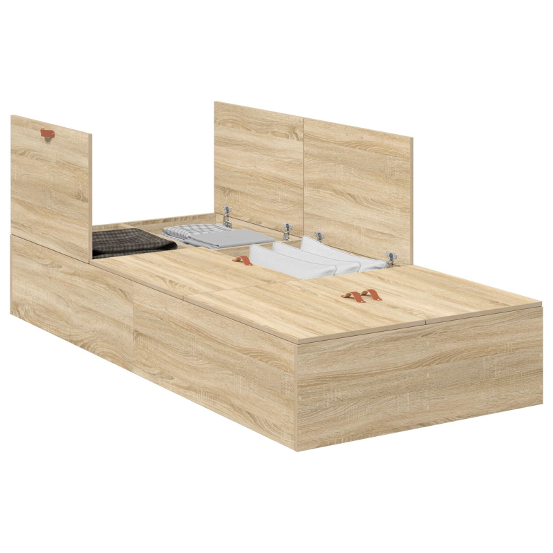 Stauraumbettgestell Sonoma Eiche 90x200 cm
