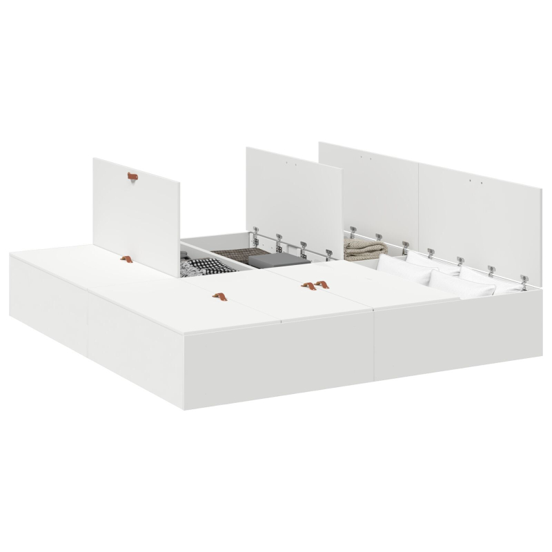 Stauraumbettgestell Weiß 200x200 cm