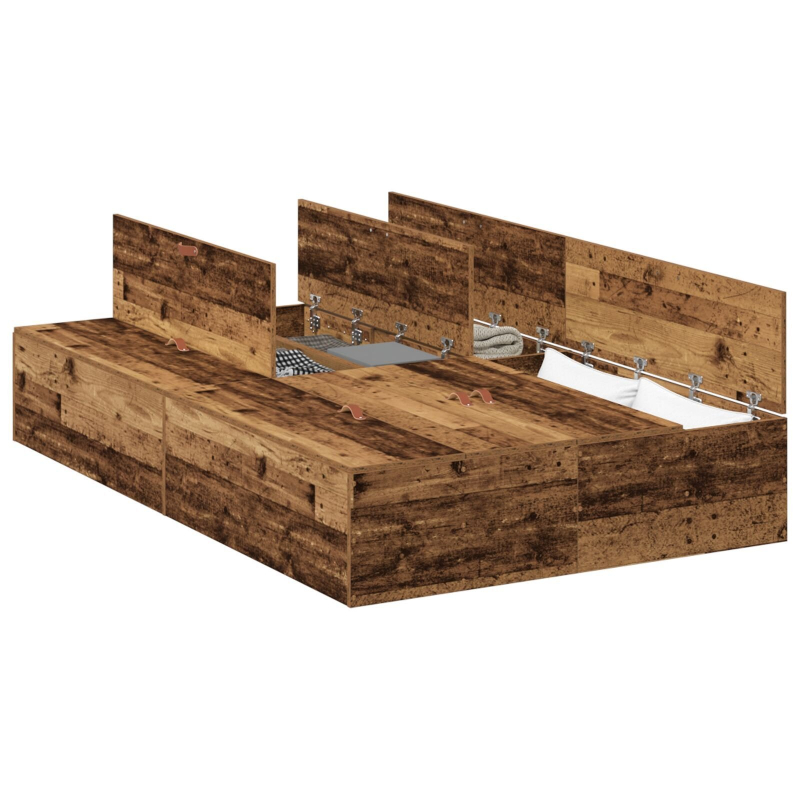 Stauraumbettgestell Altes Holz 120x200 cm
