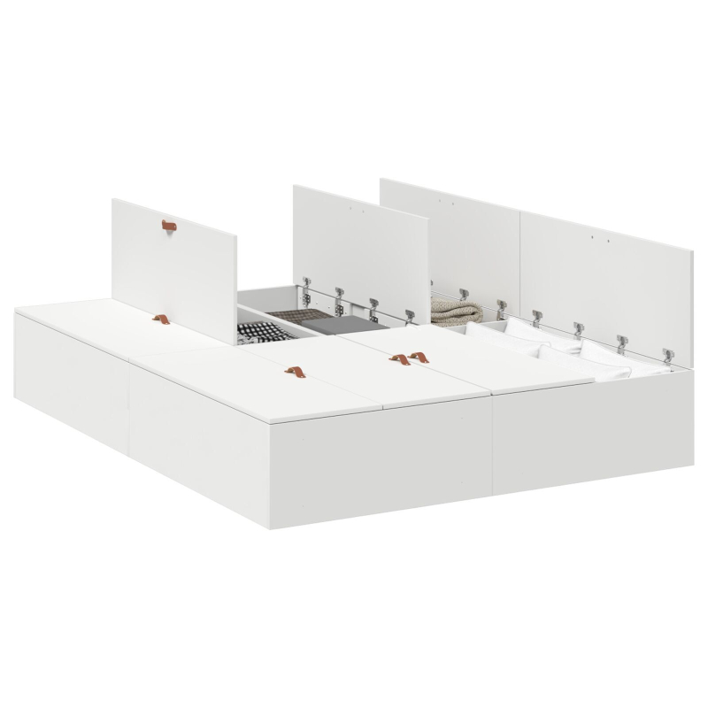 Stauraum Bettgestell Weiß 140x190 cm