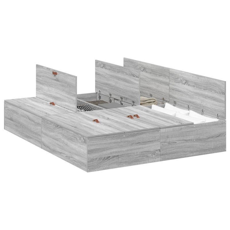 Stauraum Bettgestell Grau Sonoma 135x190 cm
