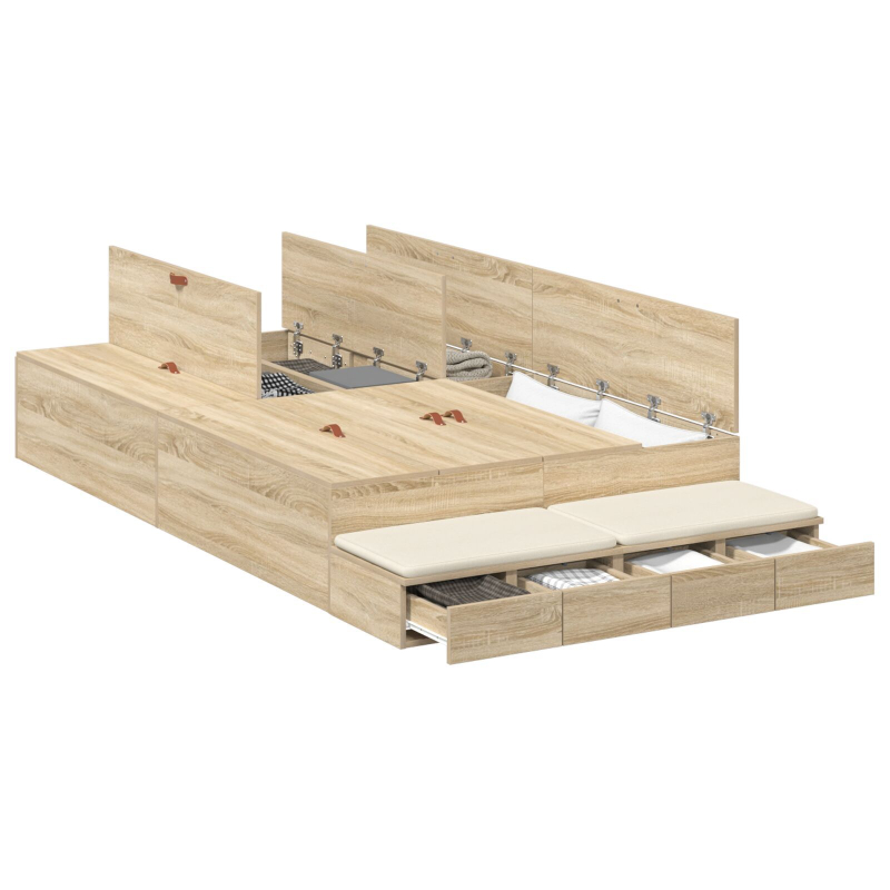 Stauraumbettgestell Sonoma Eiche 120x200 cm