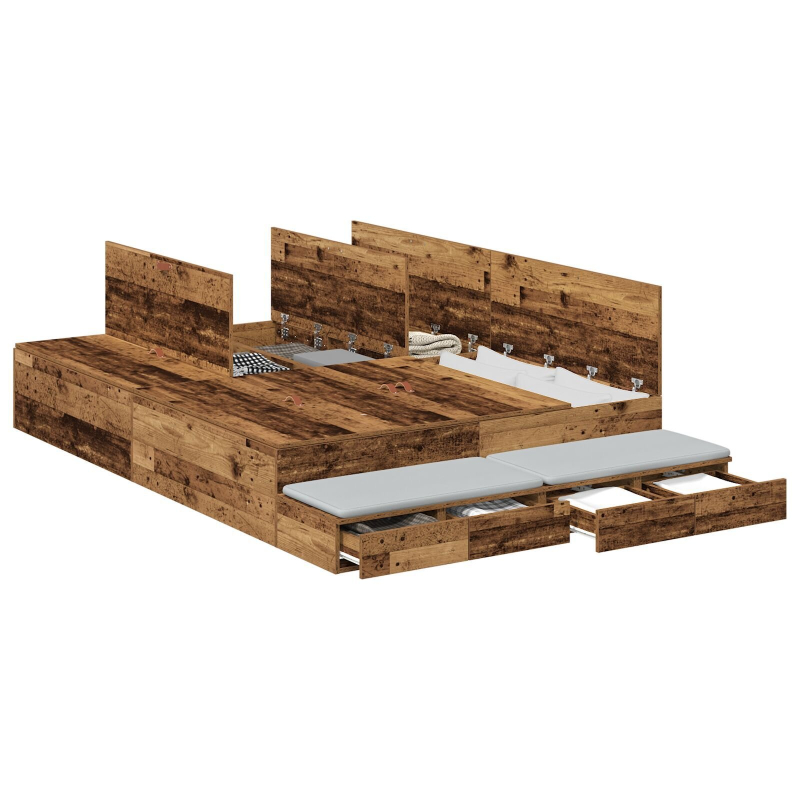 Stauraum Bettgestell Alteiche 135x190 cm