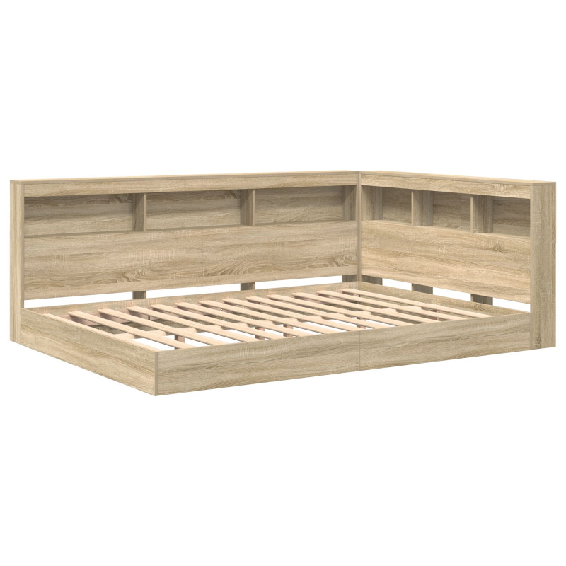 Bücherregal-Bett Sonoma Eiche 140x200 cm Holzwerkstoff