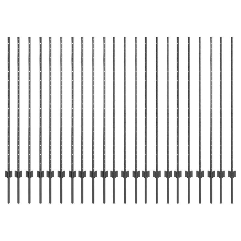 Zaunpfosten 44 Stück U-Kanal grau 180 cm Stahl