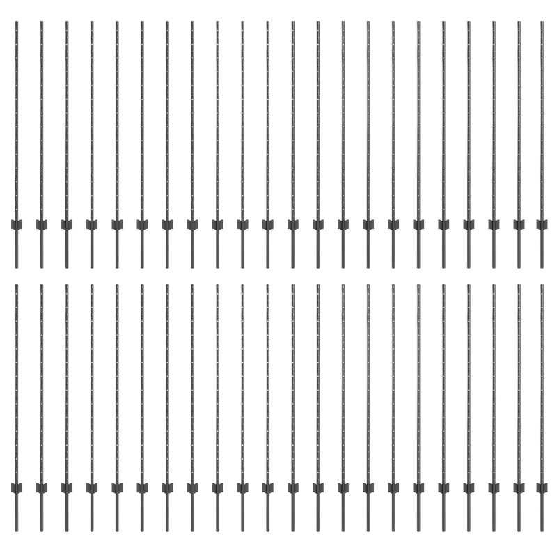 Zaunpfosten 88 Stk U-Kanal Grau 180 cm Stahl