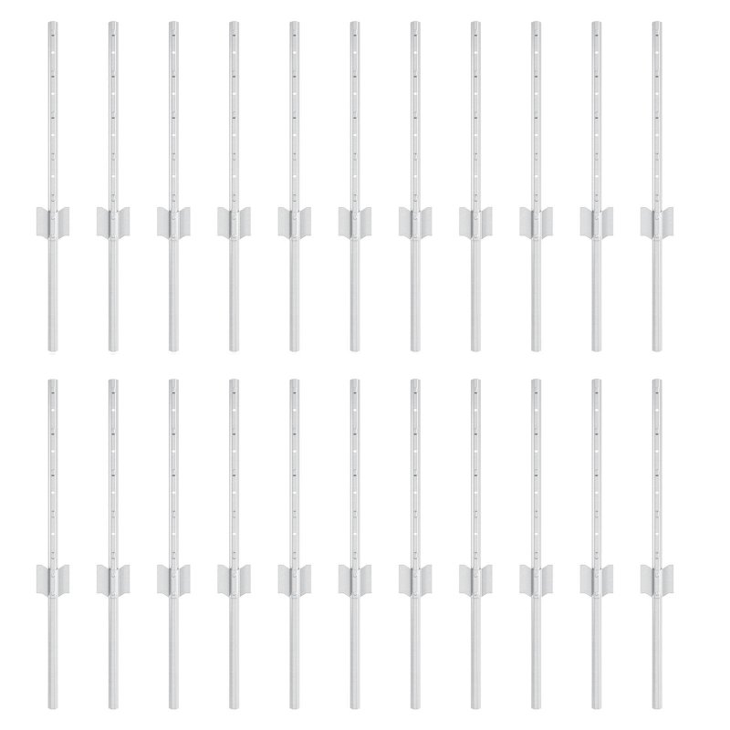 Zaunpfosten 22 Stk. U-Kanal Silber 80 cm Stahl