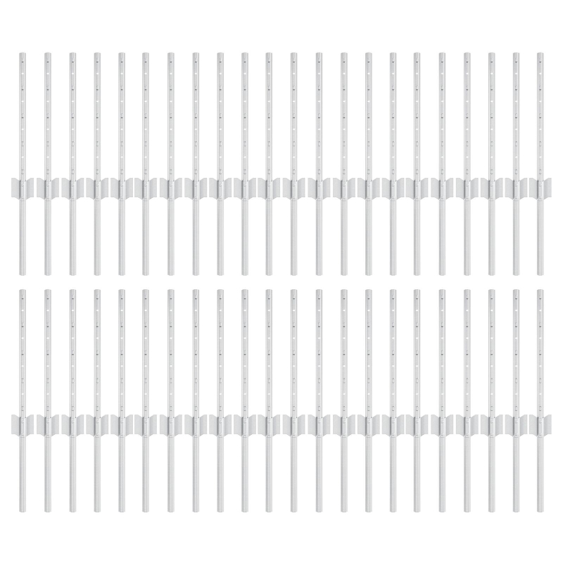 Zaunpfosten 44 Stk U-Kanäle Silber 80 cm Stahl