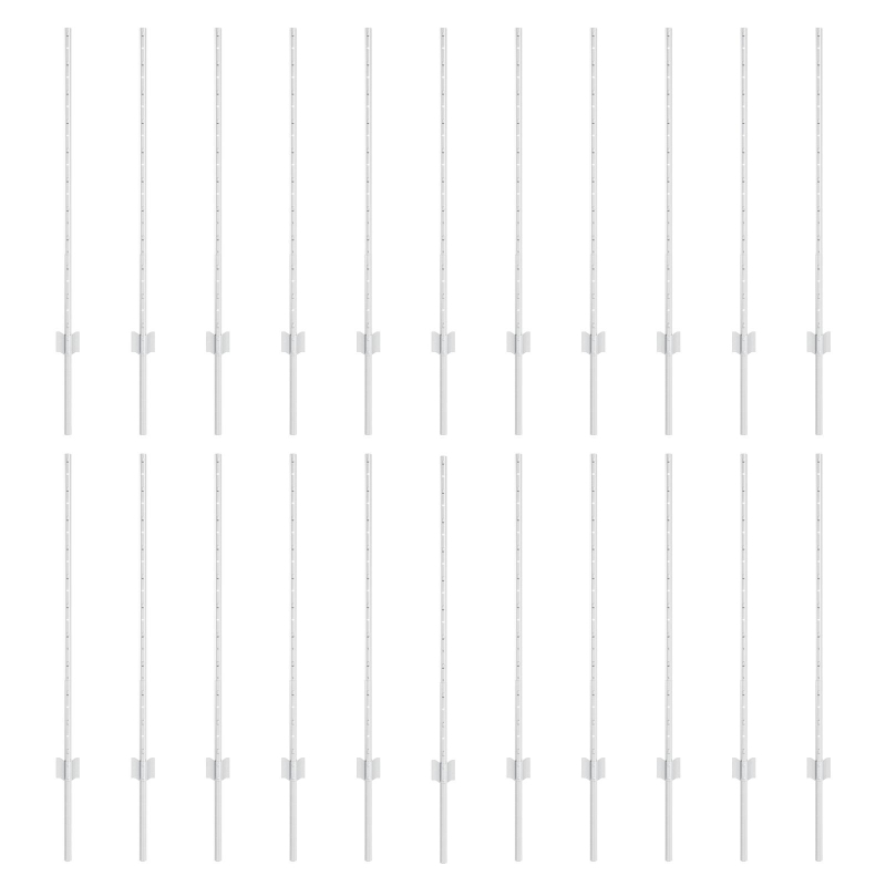Zaunpfosten 44 Stück U-Kanal Silber 140 cm Stahl