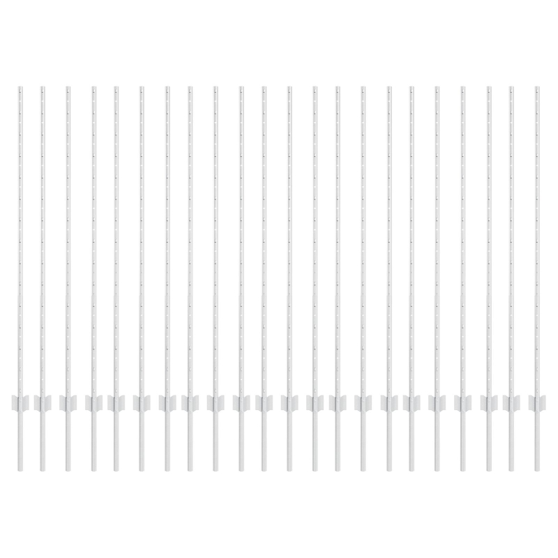 Zaunpfosten 44 Stück U-Kanal Silber 180 cm Stahl