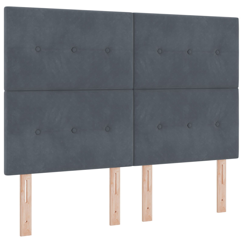 Kopfteil mit Knopfheftung Dunkelgrau 140 cm Samt