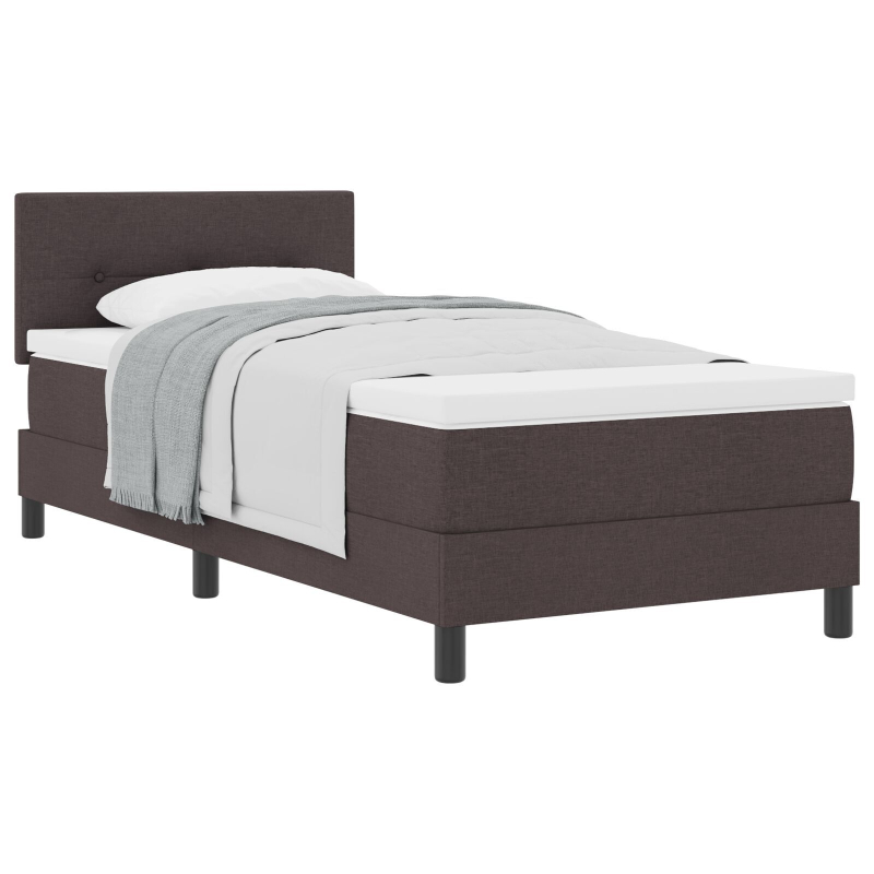 Boxspringbett mit Matratze Dunkelbraun 80x200 cm Stoff