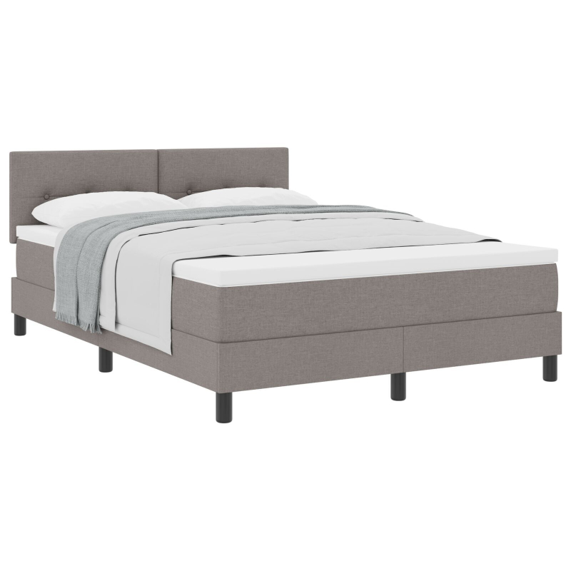 Boxspringbett mit Matratze Taupe 140x200 cm Stoff