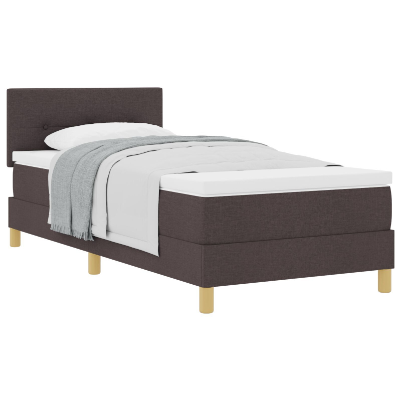 Boxspringbett mit Matratze Dunkelbraun 80x200 cm Stoff