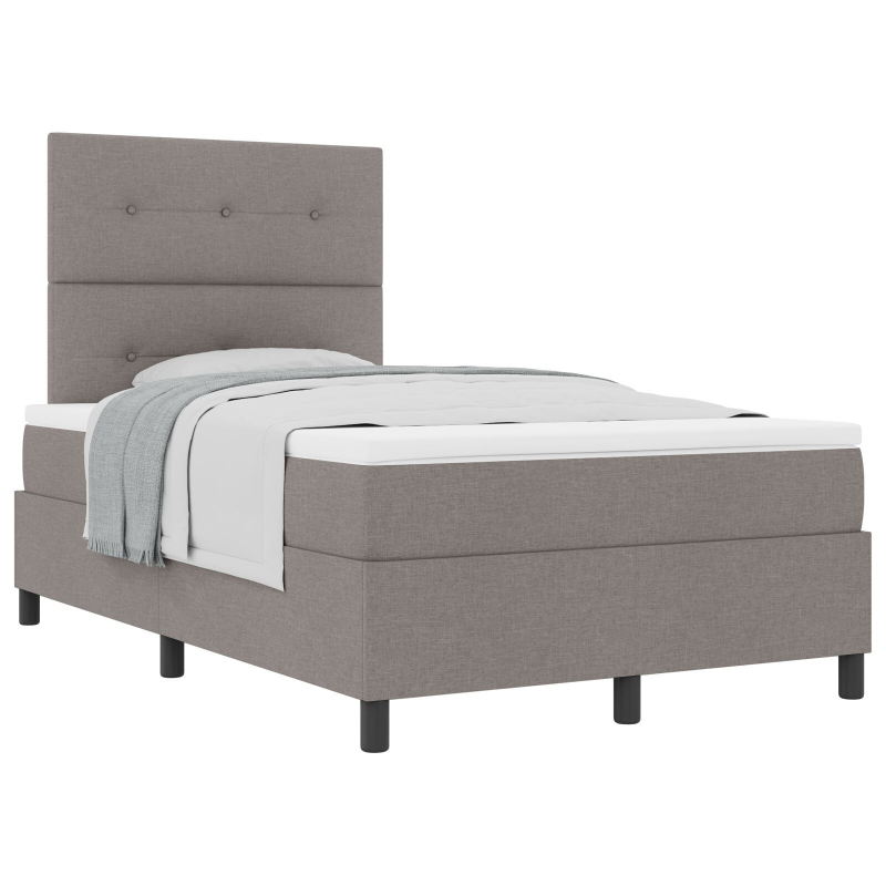 Boxspringbett mit Matratze Taupe Klein Doppel Stoff