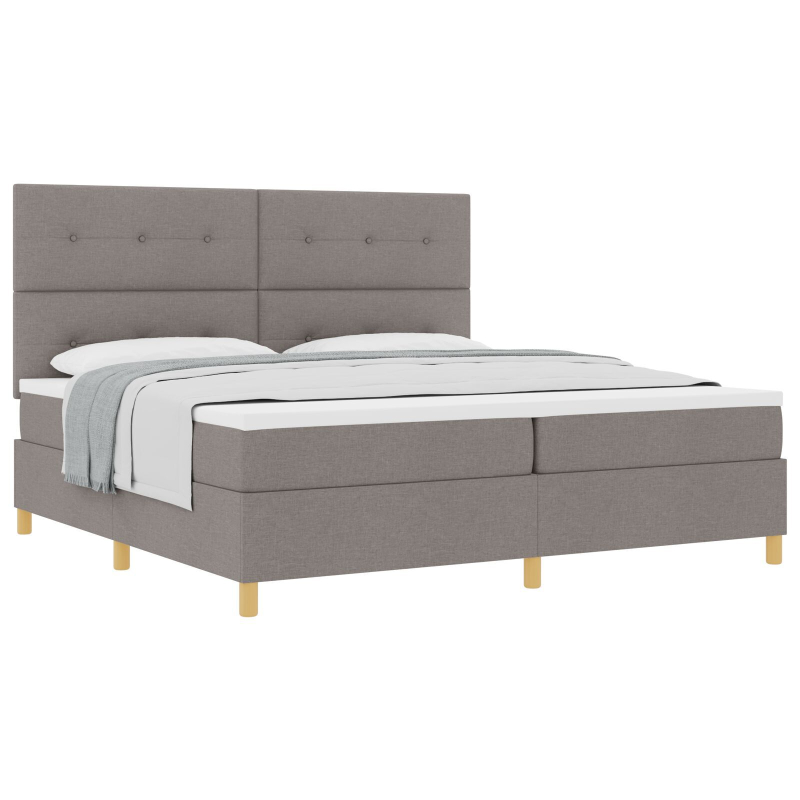 Boxspringbett mit Matratze Taupe 200x200 cm Stoff